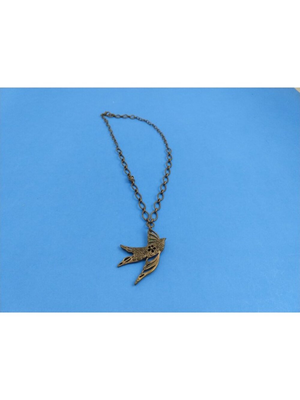 Lucky Brand Flying Swallow Bird Necklace Bronze Color